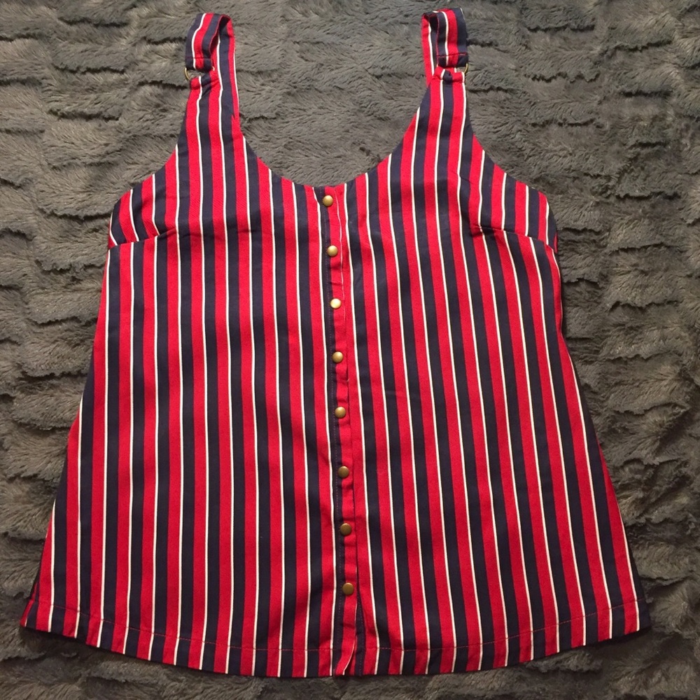 Ben Sherman Striped Silky Camisole Tank Top Small